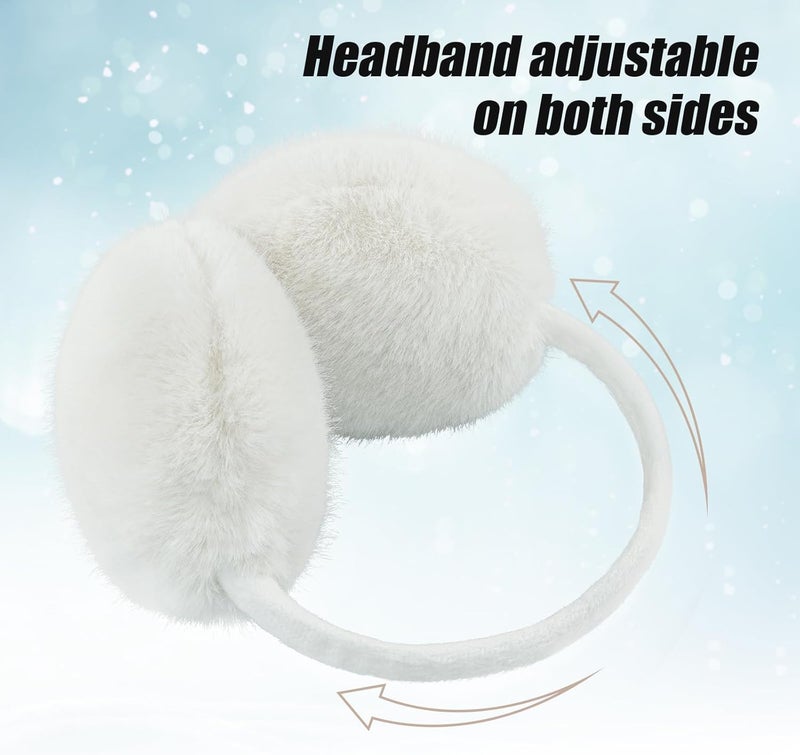 YATANAM Ear Muffs for Women Faux Fur Winter Girls Earmuffs Fluffy Adjustable Ear Warmers Cute Ear Covers - Image 2